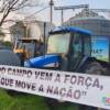 Em São Pedro do Sul o movimento realizou uma manifestação no trevo de acesso e um tratoraço pelas principais ruas da cidade. Foto: Gazeta Hoje